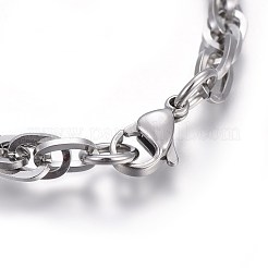 Tarnish Resistant 304 Stainless Steel Rope Chain Bracelets&nbsp;BJEW-L637-14-P