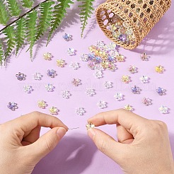 50Pcs Transparent Electroplate Glass Bead Caps&nbsp;EGLA-YW0007-17A