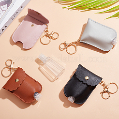 4Pcs 4 Colors Plastic Hand Sanitizer Bottle with PU Leather Protector Cover&nbsp;KEYC-WR0001-33