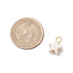 クラックル不透明アクリルパーツ  スターのチャーム  ゴールドカラー  14.5x11.5x7mm  穴：3.5mm&nbsp;PALLOY-JF03924-02