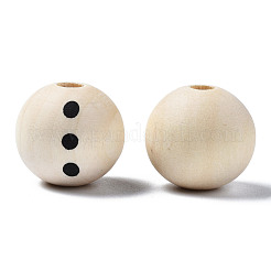 Unfinished Natural Wood European Beads&nbsp;WOOD-S057-032-B01