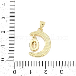 Brass Micro Pave Cubic Zirconia Pendants&nbsp;KK-I723-19G-05