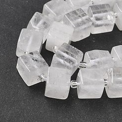 天然石クリスタルビーズ連売り  キューブ  水晶  シードビーズで  8~8.5x8~8.5x8~8.5mm  穴：1.2mm  約38~39個/連  14.96''（38cm）〜15.35''（39cm）&nbsp;G-D338-A22