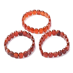 Dyed & Heated Natural Carnelian Faceted Beaded Stretch Bracelets for Women&nbsp;BJEW-K251-07O