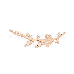Brass Pave Clear Cubic Zirconia Connector Charms&nbsp;ZIRC-K088-04KCG