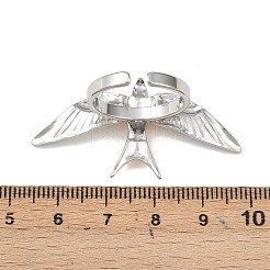 調節可能な201ステンレススチール製カフオープンリング（女性用）  鳥  ゴールデン·ステンレス鋼色  23x44mm  調整可能&nbsp;RJEW-B156-01GP