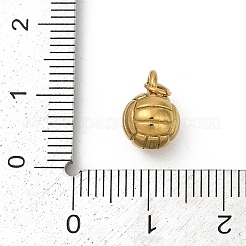 304ステンレスペンダント  丸カン付き  18KGP本金メッキ  バレーボール  11x8mm  穴：2.3mm&nbsp;LS-STAS-D305-04G-A