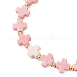 Synthetic Coral Dyed Beaded Stretch Bracelets for Men Women&nbsp;BJEW-JB12145-02