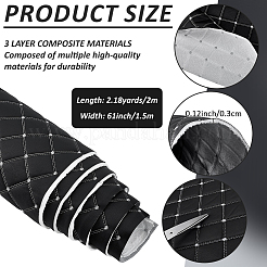 PVCレザー、コットン、ポリエステル生地  DIYクラフト用品  ブラック  2000x1550~1600x3mm&nbsp;DIY-WH0671-191A