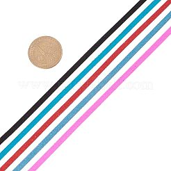 スエード調コード  フェイクスエードレースセット  ミックスカラー  3x1.5mm  約5m /ロール  30のロール/セット&nbsp;LW-PH0001-05