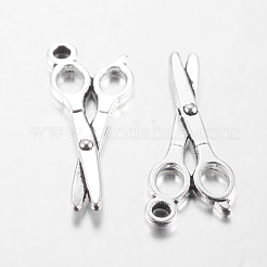 合金ペンダント  はさみ  カドミウムフリー＆鉛フリー  アンティークシルバー  27x10x2mm  穴：2mm&nbsp;PALLOY-A15523-AS