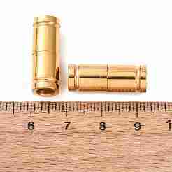 304ステンレススチール製マグネット留め具  コラム  丸い穴  18KGP本金メッキ  22x8x8mm  穴：5mm&nbsp;SA-CBA15BC-12G