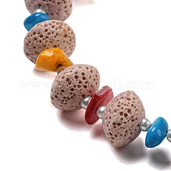 貝殻で染めた溶岩  プラスチックパールビーズネックレス  ミスティローズ  1.65~2.80インチ（4.2~7.1cm）&nbsp;NJEW-Z031-01A