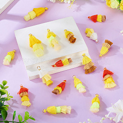28Pcs 7 Styles Polycotton(Polyester Cotton) & Cotton & Polyester Tassel Pendant Decorations&nbsp;FIND-TA0009-33
