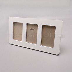 木の新生児の手形/足跡の額縁  インプリント粘土で  新生児の足跡の装飾のため  ホワイト  350x178x18mm&nbsp;DIY-WH0092-63