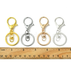 8 個 4 色鉄合金ロブスター爪クラスプキーホルダー  ミックスカラー  6.8x3cm  2個/カラー&nbsp;KEYC-FS0001-06B