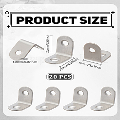 ステンレススチール製スライドブラケット20個  直角ホルダー  ステンレス鋼色  25x16x1.8x25mm&nbsp;FIND-LP0003-40