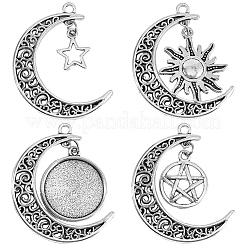 20Pcs 4 Styles Tibetan Style Alloy Pendants&nbsp;FIND-BM0001-83