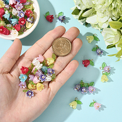 120Pcs Acrylic Beads with Plastic Imitation Pearl Beads Pendants&nbsp;FIND-SC0019-78