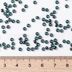 MIYUKIラウンドロカイユビーズ  日本製シードビーズ  8/0  （rr362)ルビー裏地付きエメラルド光沢  3mm  穴：1.1mm  約19000~20500個/ポンド&nbsp;SEED-G008-RR0362