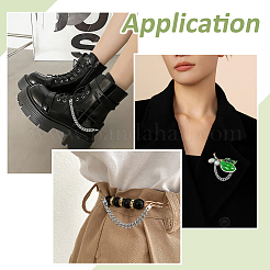 真鍮チェーン  洋服アクセサリー  プラチナ  95mm&nbsp;FIND-WH0366-474P