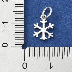 スターリングシルバーのクリスマススノーフレークチャーム925個  丸カン付き  銀  11x8x1mm  穴：4mm&nbsp;STER-M119-16S