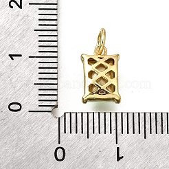 Brass Glass Charms&nbsp;KK-V011-36G-A