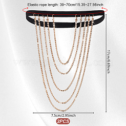 Tassel Alloy Crystal Rhinestone Thigh Chain for Women&nbsp;AJEW-WH0554-38A