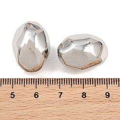 304ステンレススチールスペーサービーズ  質感のある楕円形のビーズ  変色なし  ステンレス鋼色  21x16mm  穴：3mm&nbsp;SA-CBAEA99-01P