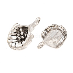 合金のチベット風チャーム  花のチャーム  アンティークシルバー  26x15x6mm  穴：2.5mm&nbsp;AL-CBAAECB-01AS-B