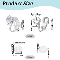 32Pcs Brass Clip-on Earring Findings&nbsp;KK-SP0001-26P