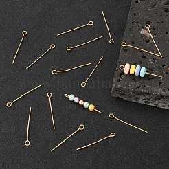 真鍮製9ピン  長持ちメッキ  本金メッキ  ニッケルフリー  18KGP本金メッキ  21ゲージ  30mm  穴：2mm  ピン：0.7mm&nbsp;KK-G331-09-0.7x30-NF