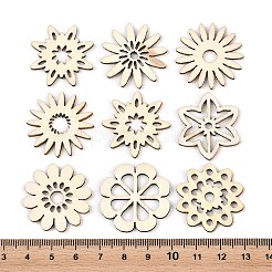 未完成の木製の切り抜き  花  DIYクラフト用品  バリーウッド  23~30x2.5mm  約50個/袋&nbsp;WD-CBACC5B-08