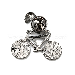 ハロウィーンテーマのスケルトンと自転車のエナメルピン  バックパック用合金ラペルピンバック  ガンメタ色  33x34mm&nbsp;JEWB-Z045-01B
