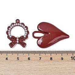 スプレープリント合金ペンダント  ABSの模造パールと  鉛フリー＆カドミウムフリー＆ニッケルフリー  混合図形  16.5~37x13.5~44.5x2.5~6mm  穴：1.4~9.5mm&nbsp;PALLOY-R151-20