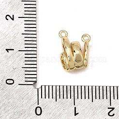 真鍮製マイクロパヴェクリアキュービックジルコニアコネクターチャーム  列リンク  18KGP本金メッキ  12.5x7.5x5.5mm  穴：1mm&nbsp;CU-CBA61B8-01G