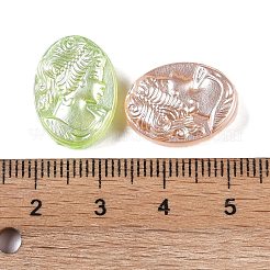 メッキアクリルビーズ  女性との楕円形  ミックスカラー  13x17.5x6mm  穴：1.8mm  555個/ 500g&nbsp;OACR-S135-06