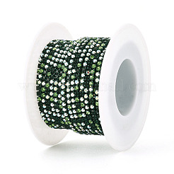 鉄ラインストーンカップチェーン  スプールで  ペリドット  2x2x2mm  約30.00フィート（9.14m）/ロール&nbsp;CH-T007-02A-02