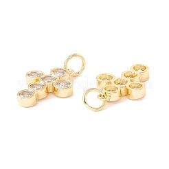 Rack Plating Brass Micro Pave Clear Cubic Zirconia Pendants&nbsp;ZIRC-I057-14G
