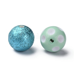 アクリルビーズセット  ラウンド  シアン  シアン：19~20x18~19.5mm  穴：2~3mm  50個/セット&nbsp;FIND-WH0038-83B