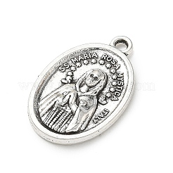 合金ペンダント  オーバル  アンティークシルバー  24x15x3mm  穴：1.8mm  約505個/1000g&nbsp;FIND-E051-01AS-10