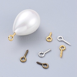 アイアンスクリューアイピンヒートンキャップ  DIYジュエリー作りの工芸品  ミックスカラー  8~10x4x1mm  穴：2mm  約235~265個/20g&nbsp;IFIN-X048-M