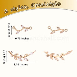 10Pcs Leaf Cubic Zirconia Charms&nbsp;JX396A