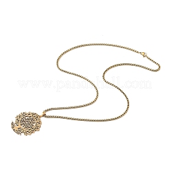 201 Stainless Steel Hollow Tree of Life Pendant Box Chain Necklaces&nbsp;LS-NJEW-M086-04G