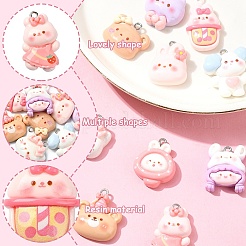 10Pcs 10 Styles Opaque Resin Pendants&nbsp;CRES-YW0002-27