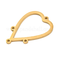イオンプレーティング（IP）304ステンレス鋼シャンデリア部品リンク  レーザー切断  ハート  24.5x16x1mm  穴：1.2mm&nbsp;STAS-B056-07G-01