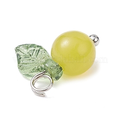 Natural Lemon Jade Fruit Charms&nbsp;PALLOY-JF02431-05