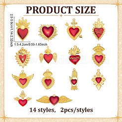 28Pcs 14 Styles DIY Heart Jewelry Making Findings Kits&nbsp;FIND-ME0001-88