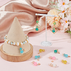 40Pcs 5 Colors Imitation Jade Glass Beads Pendants&nbsp;FIND-SC0009-72