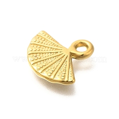 イオンプレーティング（IP）304ステンレスペンダント  ファンチャーム  18KGP本金メッキ  15x18x2mm  穴：2mm&nbsp;STAS-I321-80G